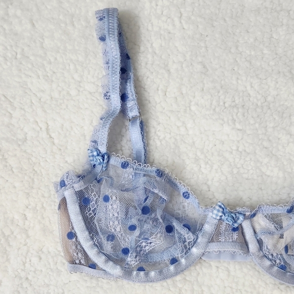 New!For Love and Lemons Harper Raffle Polka Dot Lace Bra - Picture 7 of 14